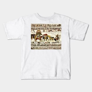 THE BAYEUX TAPESTRY William at Mont Saint-Michel ,Harold Rescuing Knights from Quicksand Kids T-Shirt